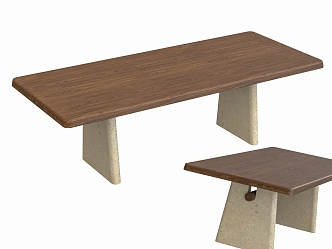 Modern Rectangular Dining Table 3d model