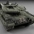 Detailed Green Military Tank 3D Model With Armored Turret Cannon And Tracks 3d model