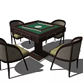Modern Mahjong Table and Chair Mahjong Machine 3d model