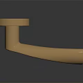 Smooth Golden Metal Door Handle With Reflective Finish On Dark Background