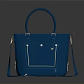 Blue Handbag With Top Handles Detachable Shoulder Strap And Metal Accents