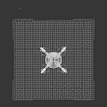 Rusty Mechanical Creature With Large Green Eye And Mechanical Legs On Gray Surface