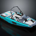 Turquoise And White Modern Yacht With Stylish Design