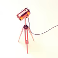 Industrial Style Decorative Lamp With Metal Cylindrical Design And Grid Guard Stand