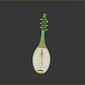 Lute Shaped White Home Living Accessory With Wooden Neck And Decorative Design