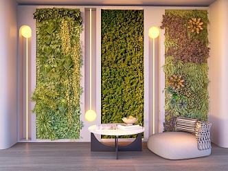 Plant wall, green plant wall, background wall, modeling wall, moss 3d model