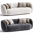 Modern Upholstered Two Seater Sofa With Light And Dark Colors And Decorative Cushions
