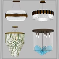 Modern Chandeliers With Contemporary Designs Metal Frames And Glass Decorative Elements 3d model