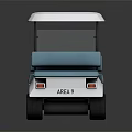 White Golf Cart With Blue Seats White Roof And Sleek Modern Design