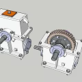 Mechanical Gearbox Devices With Gear Mechanism White Casing And Orange Component