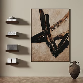 medieval abstract decorative painting 3d model