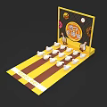 Kids Interactive Playground Equipment With Yellow Frame White Duck Targets And Food Graphics