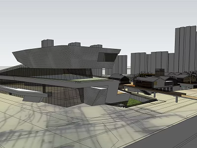 Modern Commercial Street Featuring Contemporary Architecture Traditional Buildings Open Space And Greenery 3d model