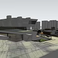 Modern Commercial Street Featuring Contemporary Architecture Traditional Buildings Open Space And Greenery