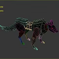 Futuristic Mechanical Wolf With Spiked Back Blue Glowing Accents And Red Eyes