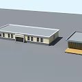 Three Architectural Building Models With Different Roof Styles And Exterior Designs