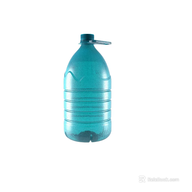 Large Blue Plastic Water Jug With Handle And Translucent Stripes Design 3d model 