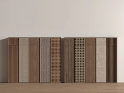 Modern Vintage Wardrobe Bone Lattice Wardrobe Door Panel Rattan Wardrobe Door Panel Middle Ancient Wardrobe 3d model