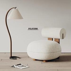 poliform modern single sofa floor lamp 3d model