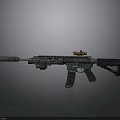 Modern Tactical Rifle With Silencer Scope Blue Black Finish And Textured Grip