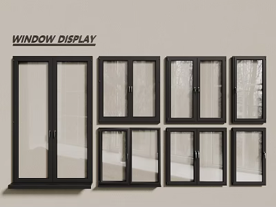 modern windows aluminum alloy windows casement windows floor-to-ceiling windows 3d model