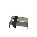 sofa stool bed end stool fabric sofa stool 3d model