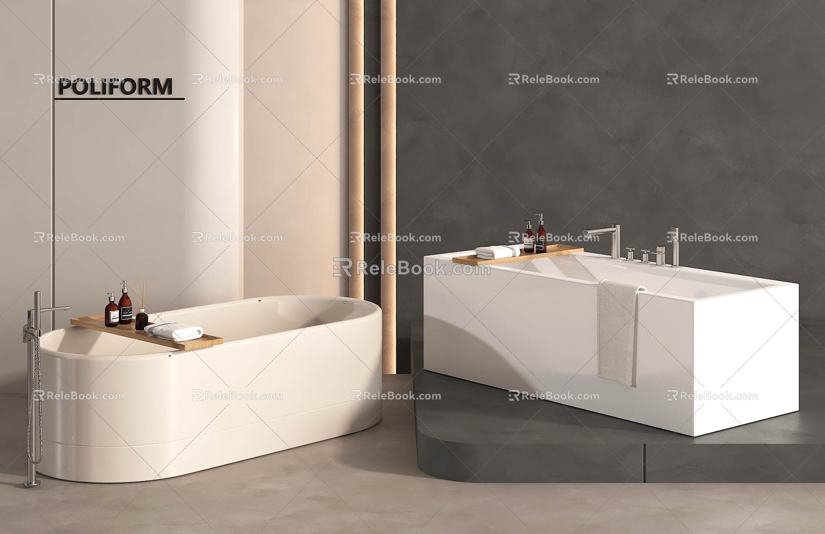 Bathtub Bathtub Integrated Bathtub Separate Bathtub Towels 3d model