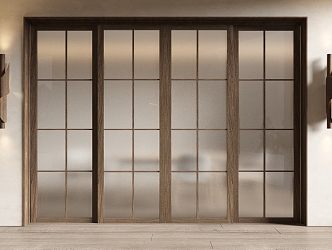 Wind sliding door kitchen sliding door wooden sliding door screen sliding door partition door 3d model