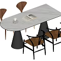 Dining table and chair combination 3d model