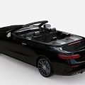 Black Mercedes Convertible Car With Sleek Exterior And Black Interior Design