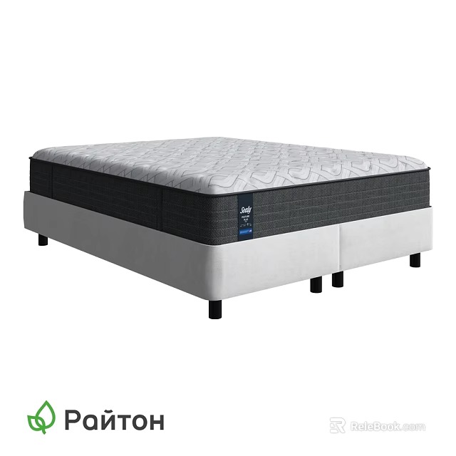 Modern Comfortable Double Bed Mattress With Quilted Surface Sturdy Legs And Supportive Design 3d model 