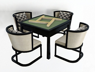 New Chinese Mahjong Table and Chair 3d model