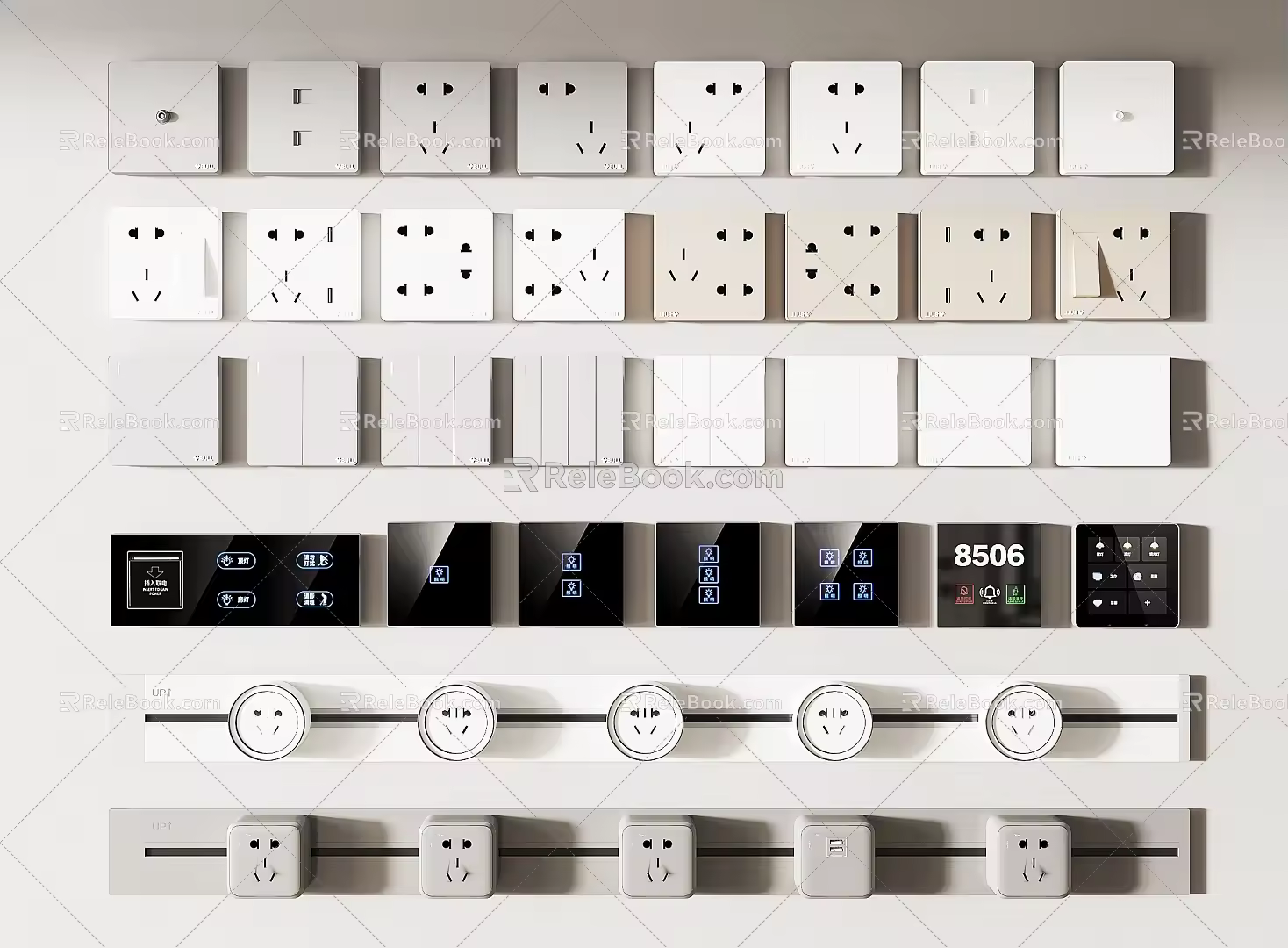 Modern switch socket switch 3d model