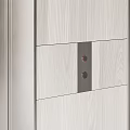 Modern Elevators With Sleek Silver Exterior And Wooden Wall Panels 3d model