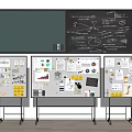 Modern Blackboard Office Whiteboard Bracket Whiteboard Mobile Blackboard Notes Sticker 3d model