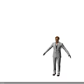 Game Movie Character With Blonde Hair White Suit Dark Vest Brown Shoes Gray Gloves