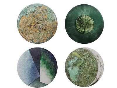 Round Rugs With Various Colorful Patterns And Textures For Home Decor 3d model