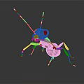 Brown Origami Ant Model With Long Antennae Large Eyes And Six Legs On Dark Background