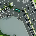 Well Designed Parking Lot Featuring Parked Cars Landscaping And Directional Arrows