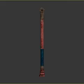 Red And Blue Rusted Metal Crowbar Hardware Tool With Long Handle For Construction Work 3d model