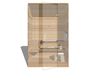 Modern Sauna Room 3d model