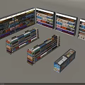 Retail Store Display Shelves Filled With Various Products In Assorted Designs And Styles For Organization