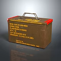 Sturdy Metal Hardware Toolbox With Red Edges Yellow Labels And Handle For Storage