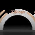 Modern Archway Design With Curved White And Beige Structures For Decorative Entrance