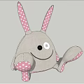 Modern Toy Plush Toy Rabbit Muppet 3d model