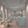Modern Beauty Hair Salon Interior With Stylish Mirrors Chairs And Light Decor