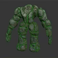 3D Stone Golem Character Rock Composed Humanoid Creature Model Design Art 3d model