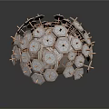 Geometric Metallic Sculptural Structure With Interconnected Hexagonal Units And Spherical Form