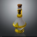 Fantasy Style Bottle With Yellow Wrapped Band Silver Body And Cork Stopper