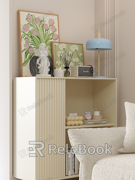 Modern Side Cabinet Cream Side Cabinet model